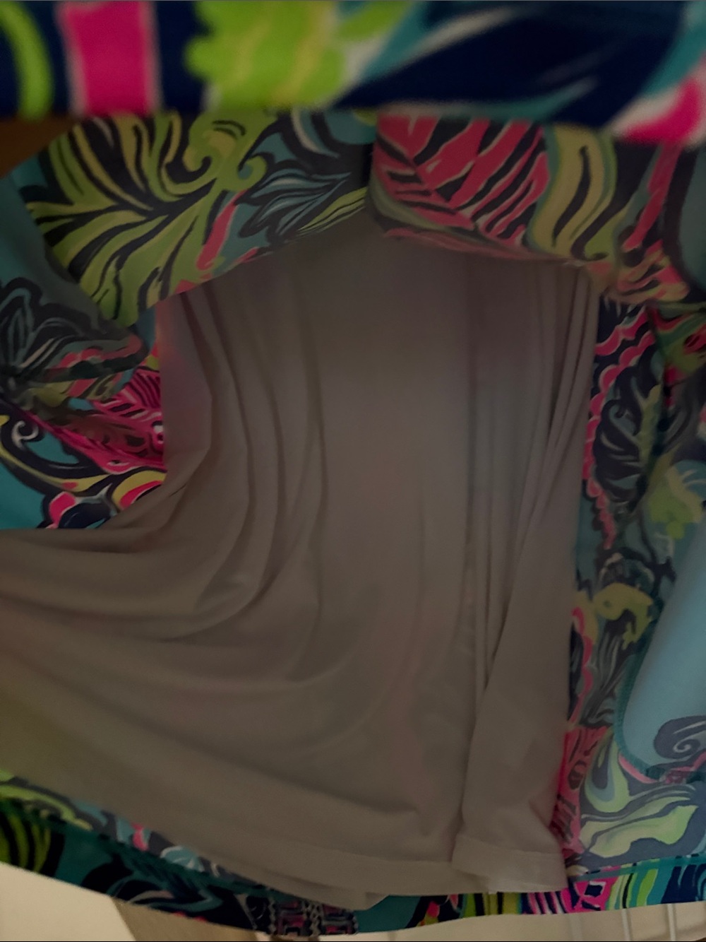 Lilly Pulitzer Turquoise Long-Sleeve Dress with Pink, Navy & Lime Print - Picture 4 of 5